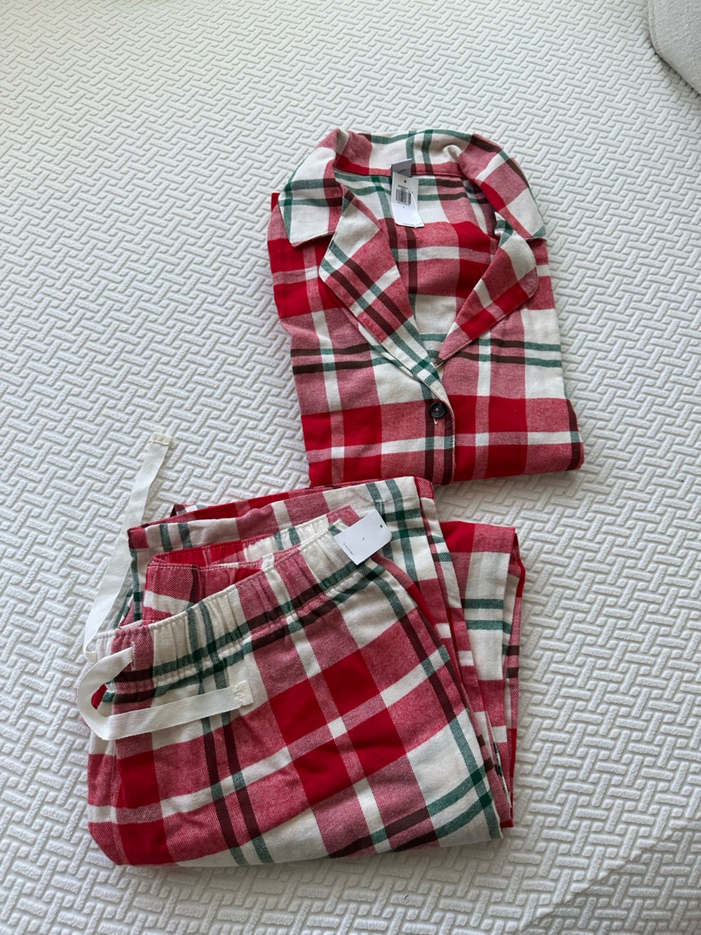 Old Navy Red White Green Plaid Pajama Set